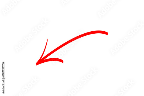 Red hand drawn arrow pointing down and to the left isolated on transparent background Free Download Red hand drawn arrow pointing down and to the left isolated on transparent background - GFXLoad