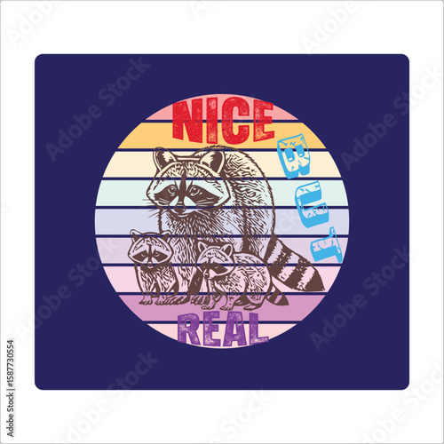 Raccoon t-shirt design, this design is very important and significant for the people, and motivational, interesting t-shirt