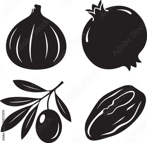 Fig pomegranate olive date fruit