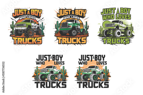 Monster trucks desert adventure cactus off road