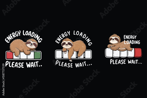 Sloth energy loading progress bar animal cute