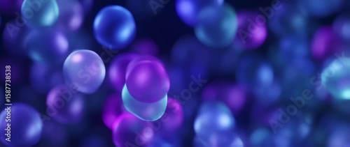 Abstract Spheres Floating: Dynamic Motion, Colorful Background, Modern Design