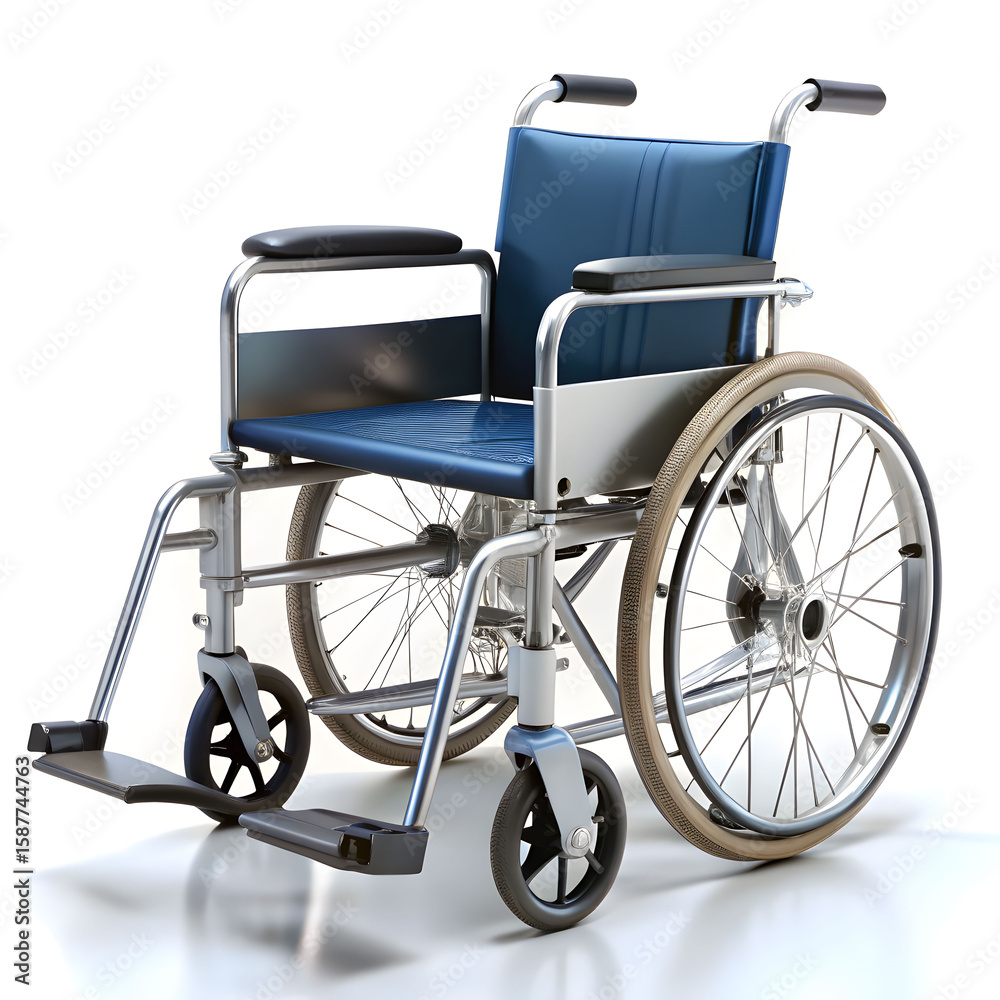 Fototapeta premium manual wheelchair 3d rendering isolated on white background