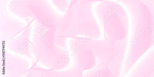 Abstract design with flowing wave-like patterns in various shades of pink, The gradients create a soft three-dimensional effect, a light pink background the overall aesthetic is calming and modern.