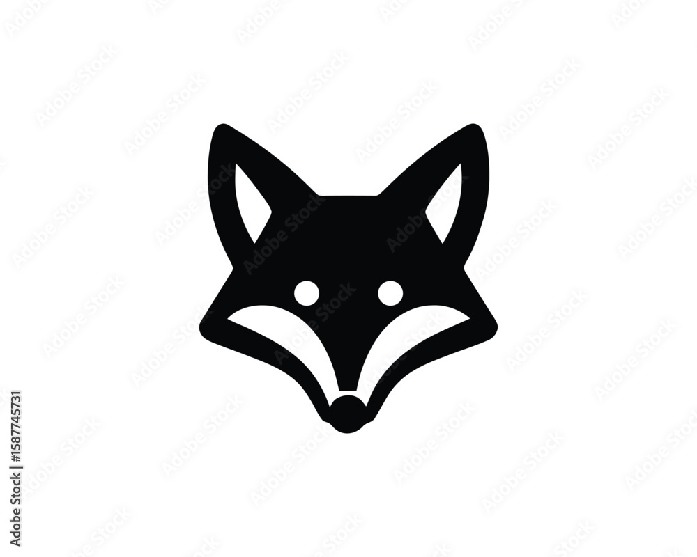 Minimalist fox head icon vector illustration Minimalist fox head icon vector illustration