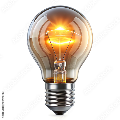 glowing incandescent light bulb 3d rendering isolated