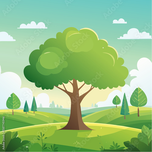 A green tree symbolizing environmental conservation and sustainability