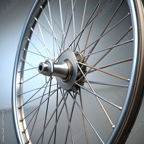 bicycle wheel closeup 3d rendering