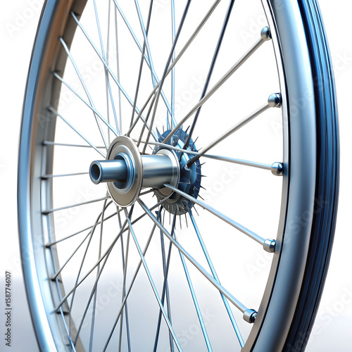 bicycle wheel closeup 3d rendering