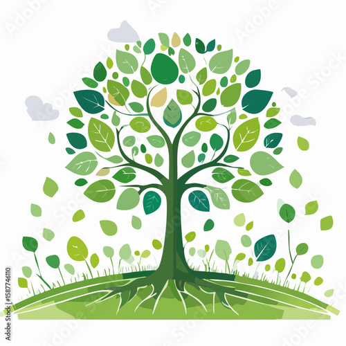 A green tree symbolizing environmental conservation and sustainability