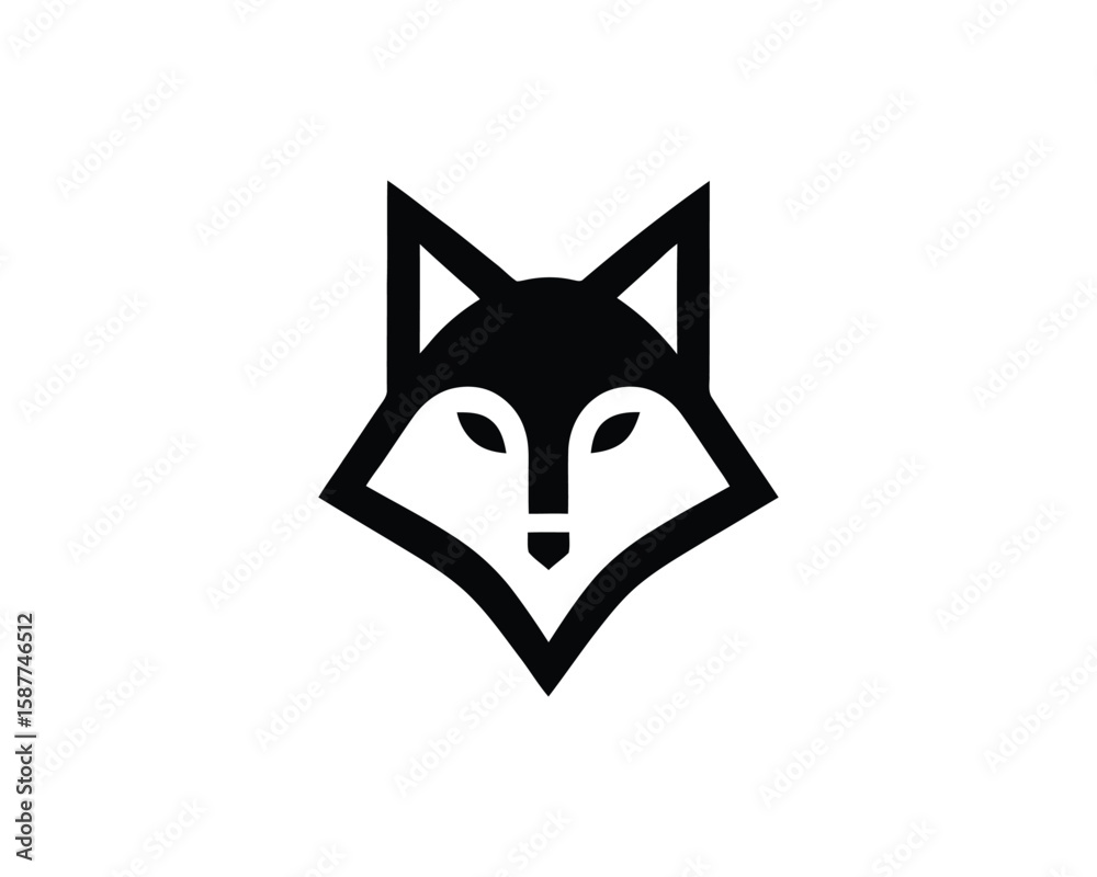 Fototapeta premium Minimalist fox head vector logo illustration