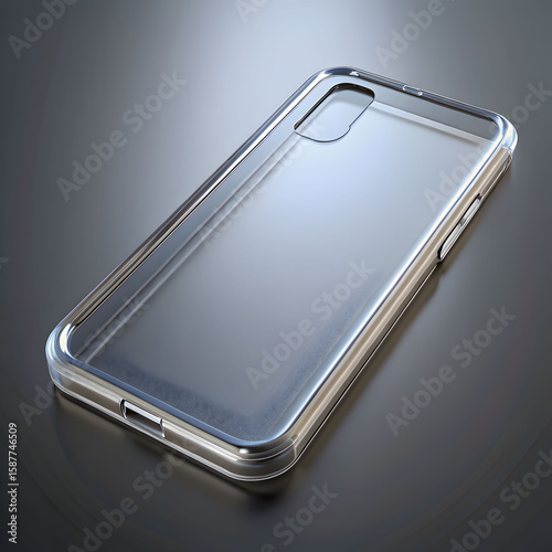 plastic transparent cover for mobile phone 3d render