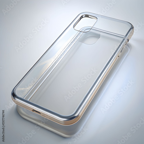 plastic transparent cover for mobile phone 3d render