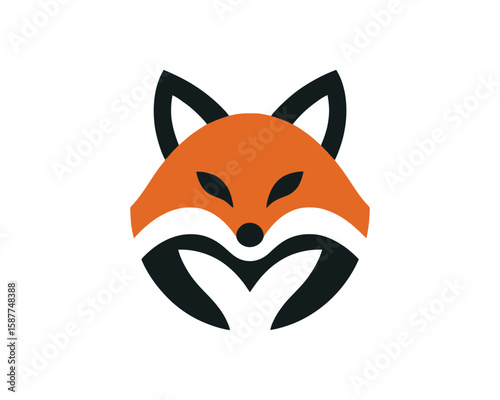 Modern geometric fox head vector illustration