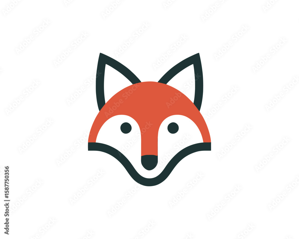 Obraz premium Stylized fox head vector illustration stylized