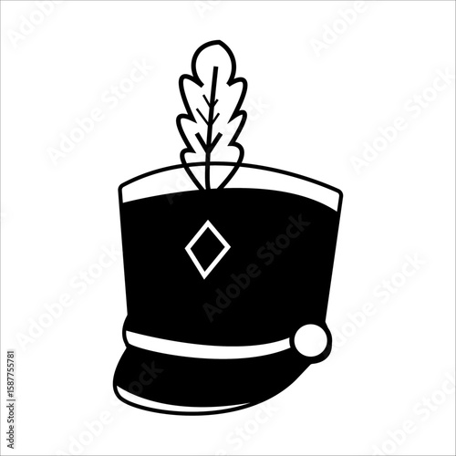 marching band hat silhouette icon design