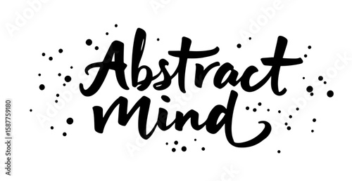Handwritten inscription "Abstract Mind" with black ink
