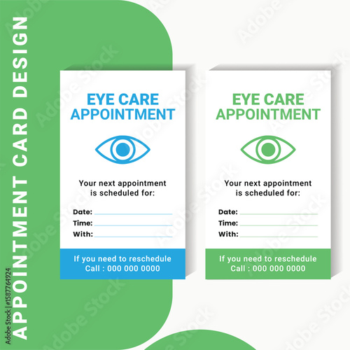 Eye Clinic Appointment Reminder Card – Editable Vector Design