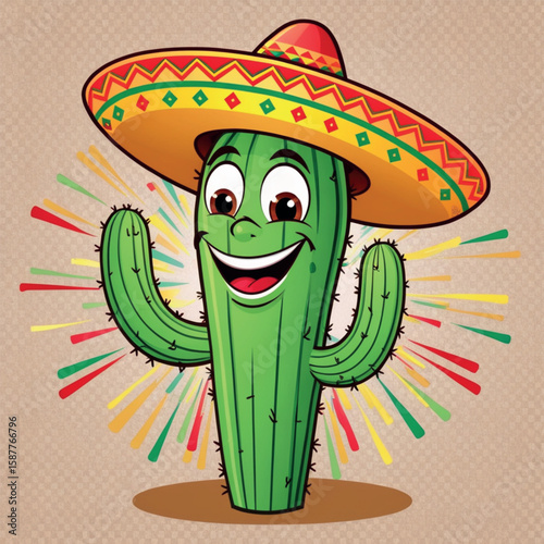 mexican sombrero and cactus