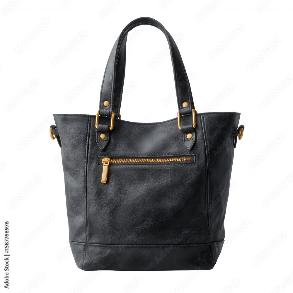 Stylish black leather tote bag with a zipper and golden accents, perfect for everyday use and fashion-forward individuals. Ideal for carrying essentials, shopping, or travel. Stylish black leather tote bag with a zipper and golden accents, perfect for everyday use and fashion-forward individuals. Ideal for carrying essentials, shopping, or travel.