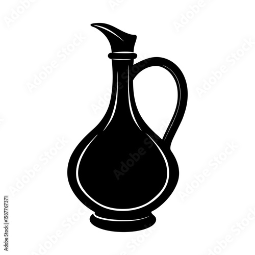 Elegant decanter pitcher container vessel graphic illustration silhouette