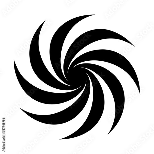 Abstract swirl graphic vortex design element vector illustration silhouette