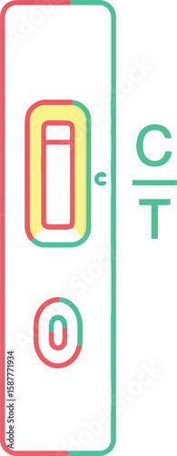 Illustration of a pregnancy test with a single line indicating a negative result