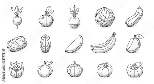 Vibrant and delicious fruits are displayed in this simple and colorful icon, perfect for representing healthy eating, fresh produce, or a variety of fruity flavors, silhouette