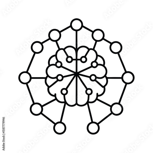 connected brain neural network ai technology conce