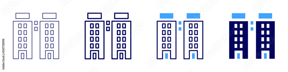 Building upgrades icon in 4 different styles. Thin Line, Line, Bold Line, Duotone. Duotone style. Editable stroke Building upgrades icon in 4 different styles. Thin Line, Line, Bold Line, Duotone. Duotone style. Editable stroke