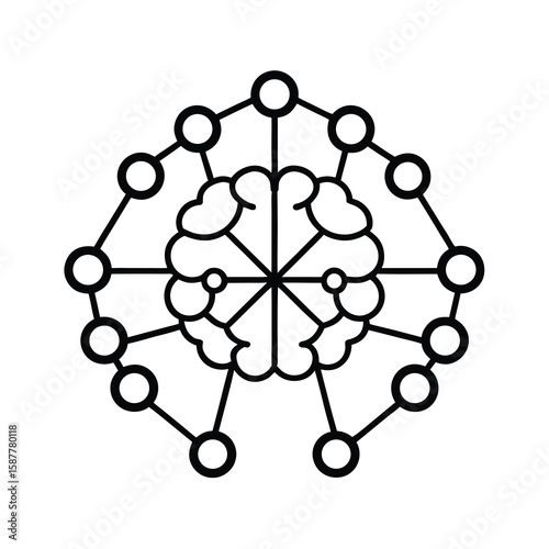 connected brain neural network ai technology conce