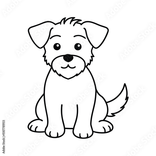 dog portrait illustration cute puppy pet anima