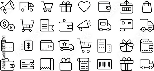 Black friday icon set, vector illustration