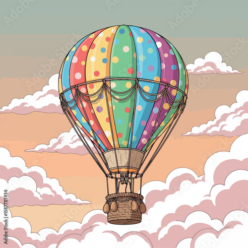  cartoon, illustration, vector, travel, balloon, flight, adventure, sky, basket, hot, air, airship, freedom, isolated, fun, fly, design, journey, cute, trip, festival, icon, symbol, aerostat, leisure,