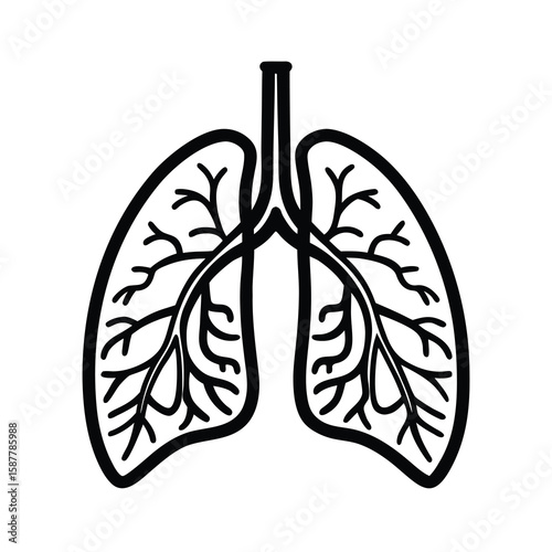 human lung anatomy respiratory system health icon