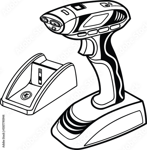 Modern barcode reader graphic for business applications and warehouse operations.