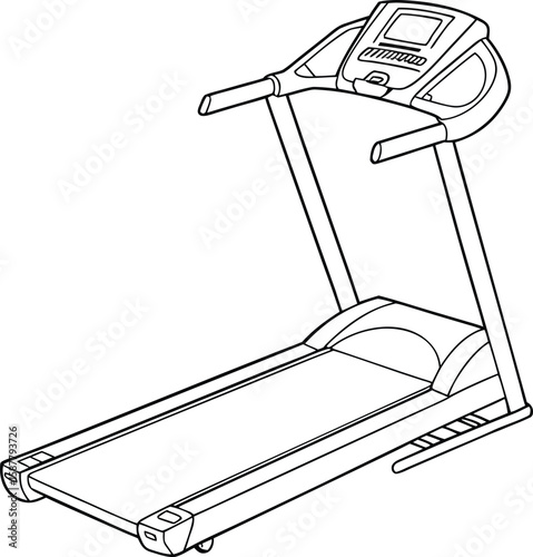 Treadmill graphic design offering a modern, clean workout equipment illustration.
