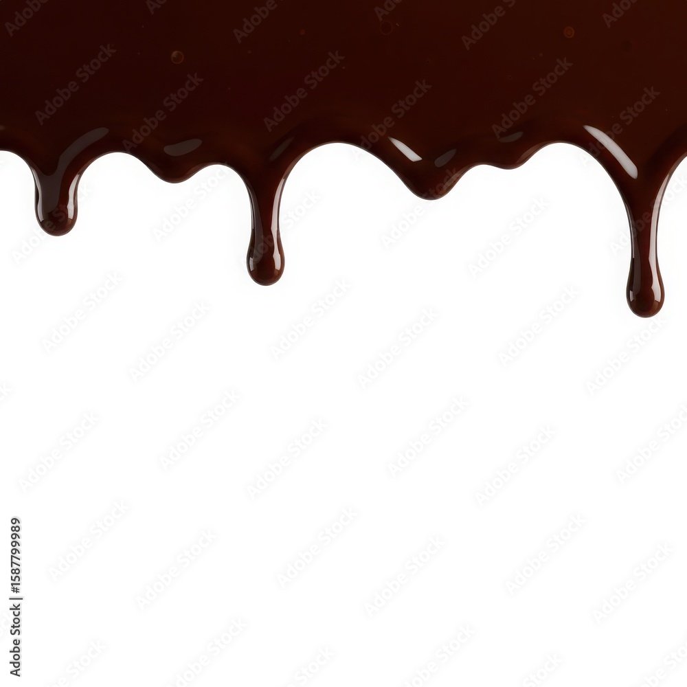 Dark chocolate dripping melted isolated on white background Dark chocolate dripping melted isolated on white background