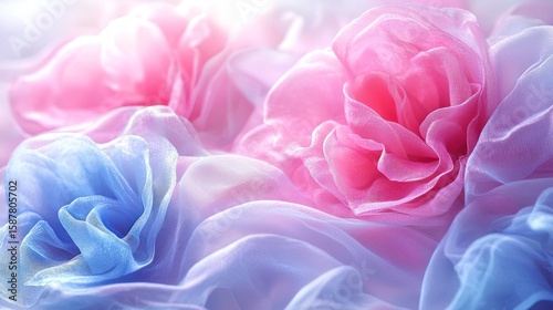 Delicate pastel fabric flowers