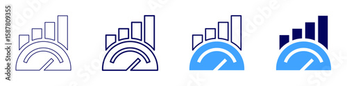Growth frameworks icon in 4 different styles. Thin Line, Line, Bold Line, Duotone. Duotone style. Editable stroke