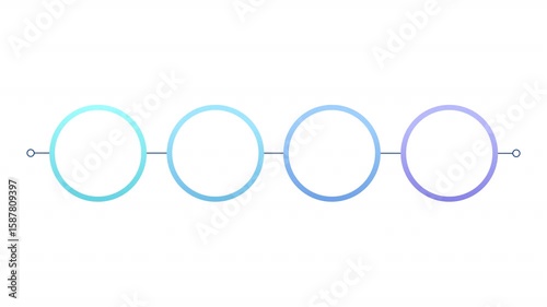Commercial activity blue gradient round infographic 4 steps template animation. Sequence options HD video. Animated blank diagram visualization. Process layout empty design element. Motion graphics