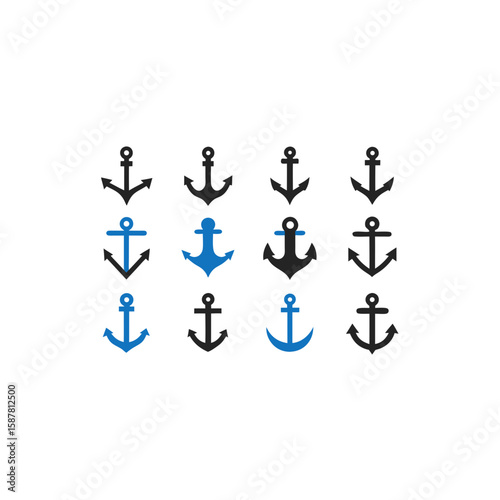  different ancient anchor relic icons set 