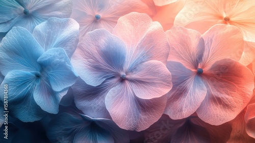 Delicate, vibrant flowers in soft pastel hues