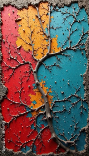 Weathered concrete, deep scratches, raw texture, building-material, industrial