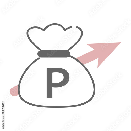 Increasing point bag with upward arrow