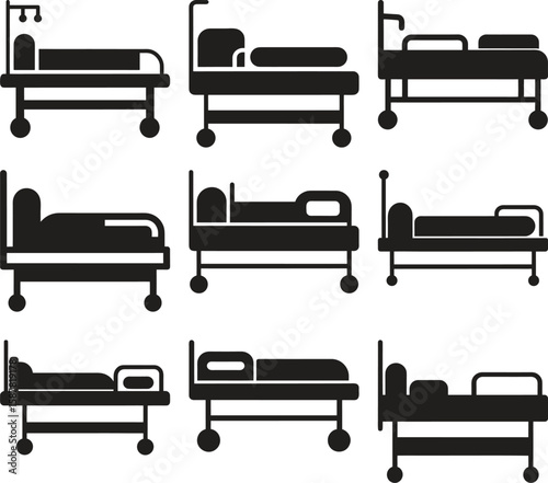 Collection of Hospital Beds in Different Angles