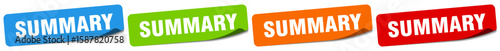 summary sticker. summary sticker set on white background