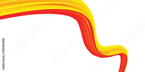 Abstract Yellow and Red Wave Design on a White Background vector illustrator eps10