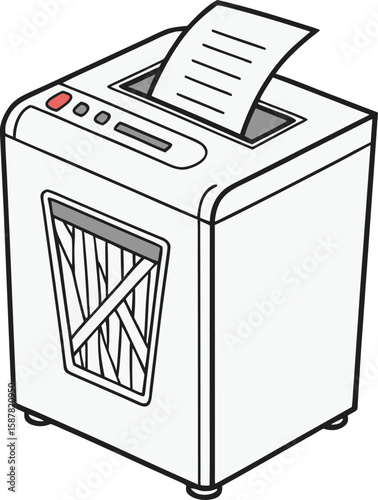 Paper shredder with a document adds a touch of office efficiency to designs