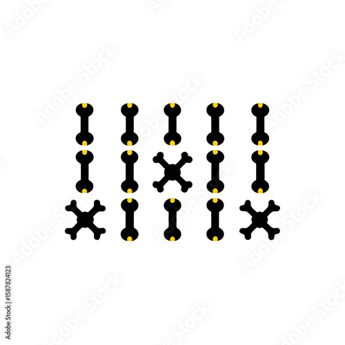  different cursed bone charm icons set on white  